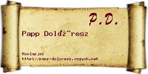 Papp Dolóresz névjegykártya